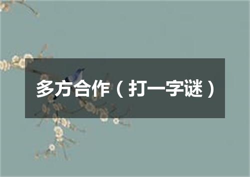 多方合作（打一字谜）