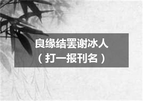 良缘结罢谢冰人（打一报刊名）