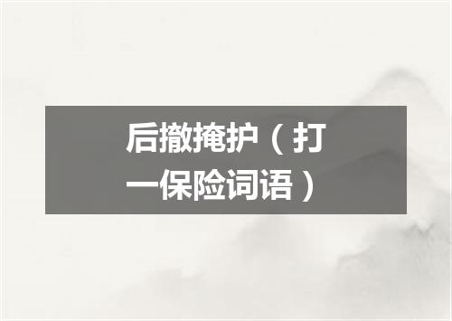 后撤掩护（打一保险词语）