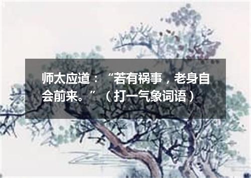 师太应道：“若有祸事，老身自会前来。”（打一气象词语）