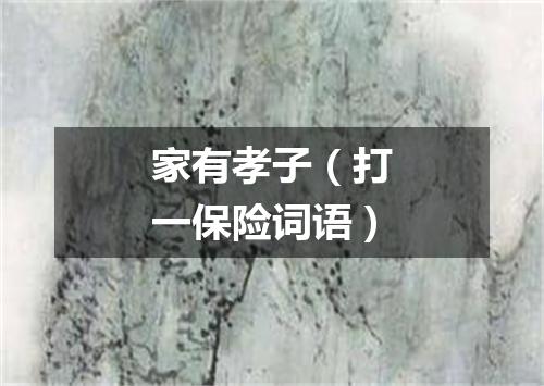 家有孝子（打一保险词语）