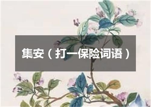 集安（打一保险词语）