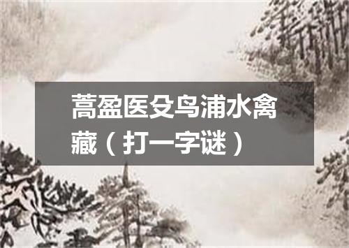 蒿盈医殳鸟浦水禽藏（打一字谜）