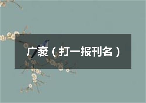 广袤（打一报刊名）