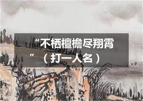 “不栖檀檐尽翔霄”（打一人名）