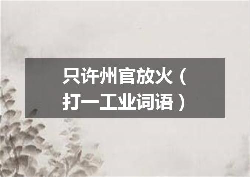 只许州官放火（打一工业词语）
