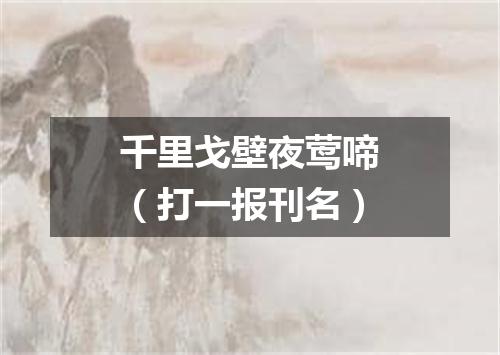 千里戈壁夜莺啼（打一报刊名）
