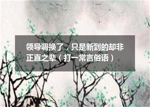 领导调换了，只是新到的却非正直之辈（打一常言俗语）