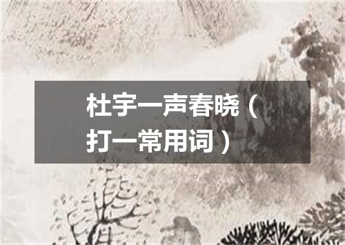 杜宇一声春晓（打一常用词）
