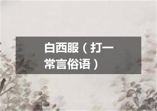 白西服（打一常言俗语）