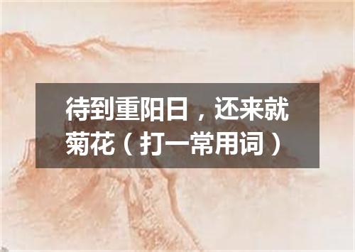 待到重阳日，还来就菊花（打一常用词）