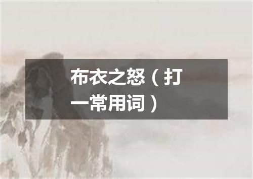 布衣之怒（打一常用词）