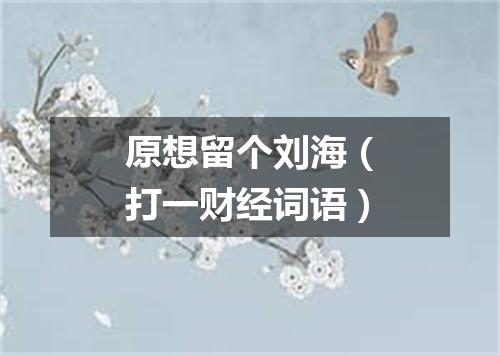 原想留个刘海（打一财经词语）