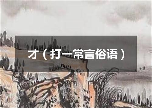 才（打一常言俗语）