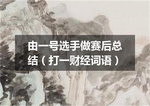由一号选手做赛后总结（打一财经词语）