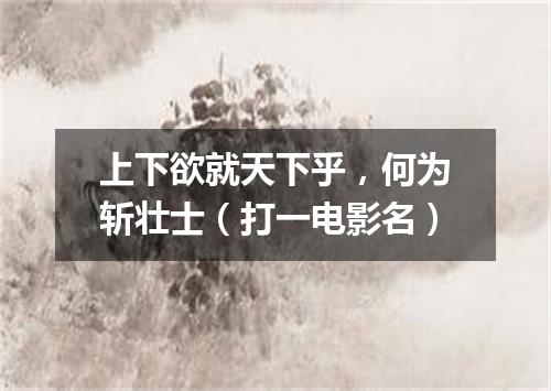 上下欲就天下乎，何为斩壮士（打一电影名）