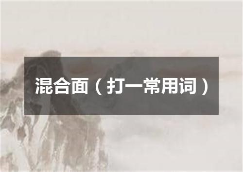 混合面（打一常用词）