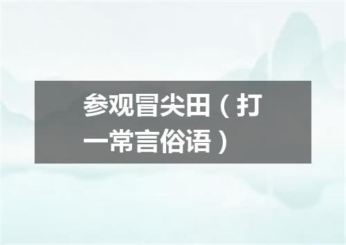 参观冒尖田（打一常言俗语）