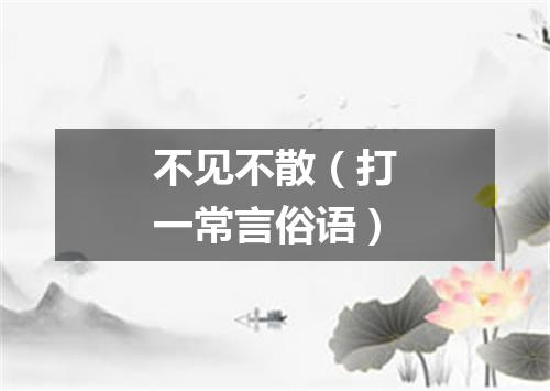 不见不散（打一常言俗语）