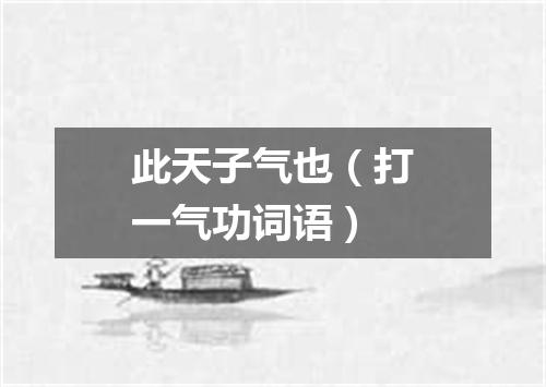 此天子气也（打一气功词语）