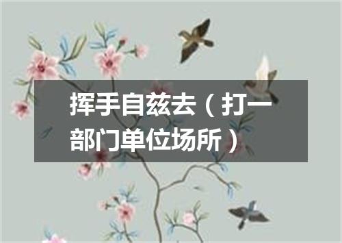 挥手自兹去（打一部门单位场所）