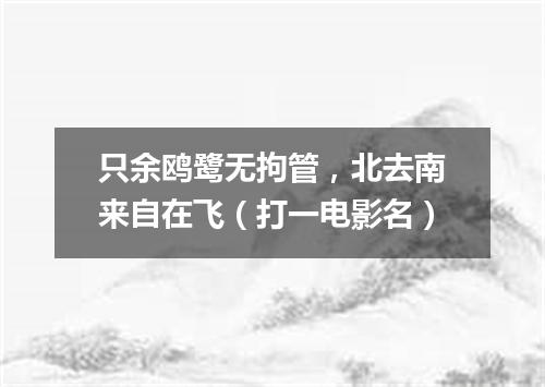 只余鸥鹭无拘管，北去南来自在飞（打一电影名）