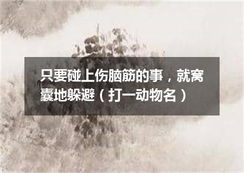 只要碰上伤脑筋的事，就窝囊地躲避（打一动物名）