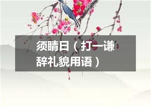 须睛日（打一谦辞礼貌用语）