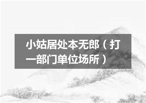 小姑居处本无郎（打一部门单位场所）