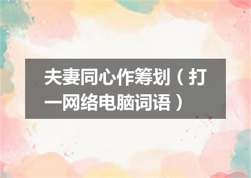 夫妻同心作筹划（打一网络电脑词语）
