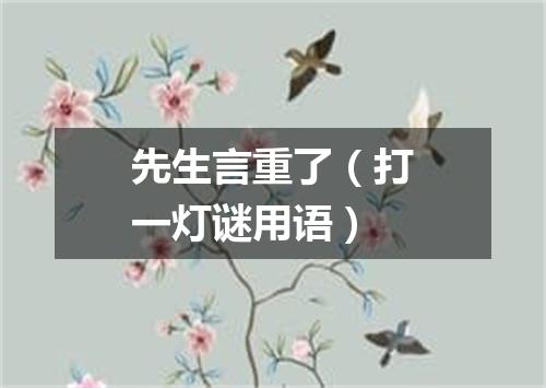 先生言重了（打一灯谜用语）