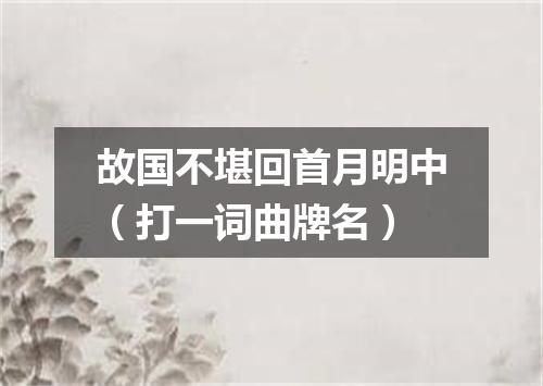 故国不堪回首月明中（打一词曲牌名）