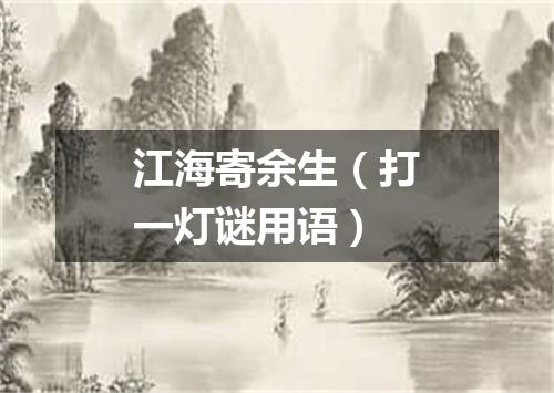 江海寄余生（打一灯谜用语）