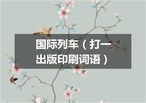 国际列车（打一出版印刷词语）