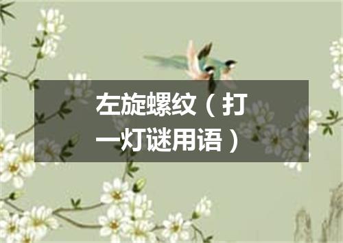 左旋螺纹（打一灯谜用语）