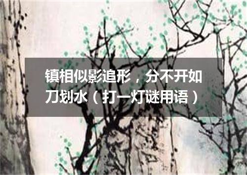 镇相似影追形，分不开如刀划水（打一灯谜用语）