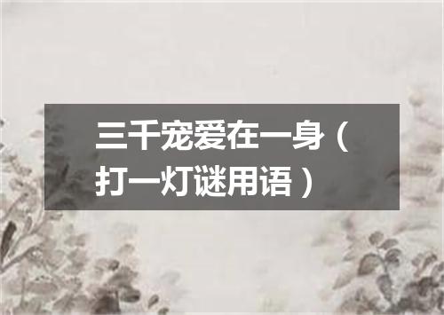 三千宠爱在一身（打一灯谜用语）