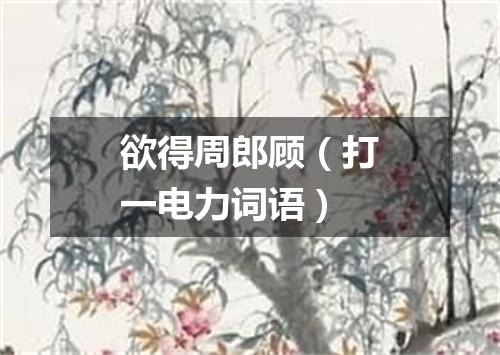 欲得周郎顾（打一电力词语）