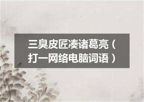 三臭皮匠凑诸葛亮（打一网络电脑词语）