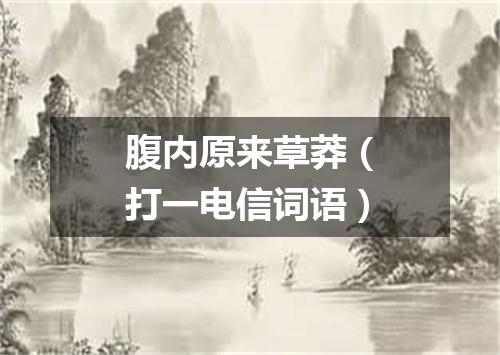 腹内原来草莽（打一电信词语）