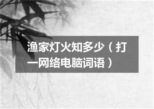 渔家灯火知多少（打一网络电脑词语）