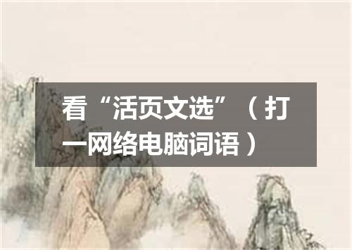 看“活页文选”（打一网络电脑词语）
