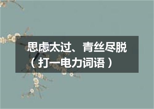 思虑太过、青丝尽脱（打一电力词语）