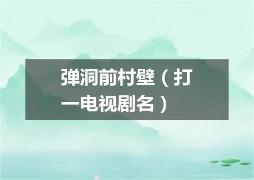 弹洞前村壁（打一电视剧名）