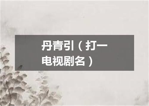 丹青引（打一电视剧名）