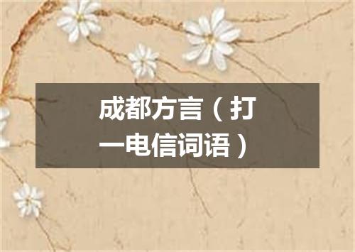 成都方言（打一电信词语）