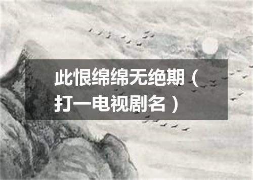 此恨绵绵无绝期（打一电视剧名）