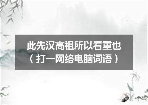 此先汉高祖所以看重也（打一网络电脑词语）
