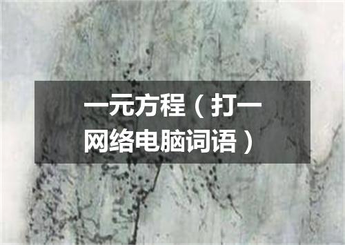 一元方程（打一网络电脑词语）