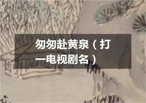 匆匆赴黄泉（打一电视剧名）